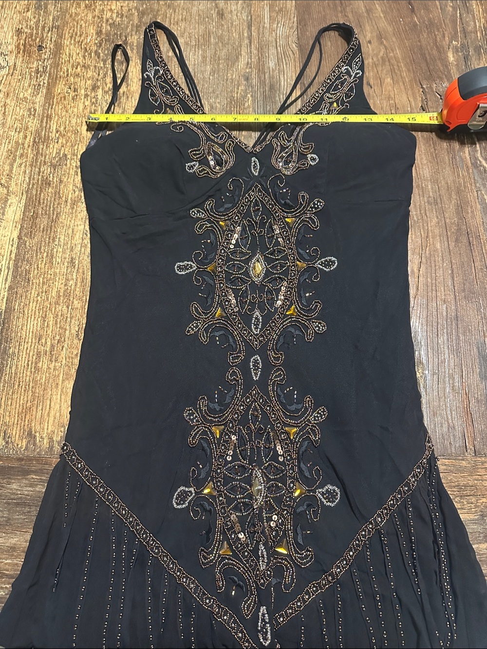 Sue Wong nocturne beaded bias cut maxi flowy dress - Picture 9 of 12